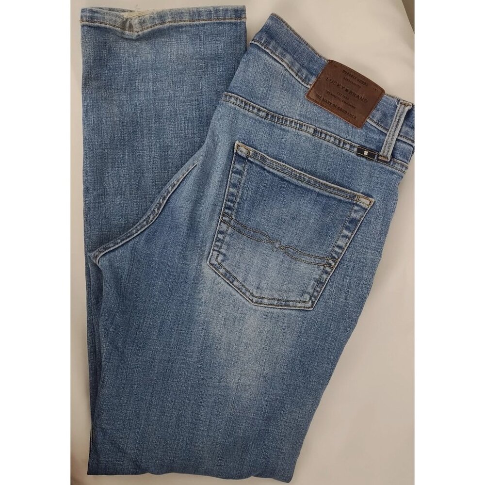 Lucky Brand Mens 221 Straight Jeans 34x32 & Levis Mens Mid-Rise Bootcut Jeans